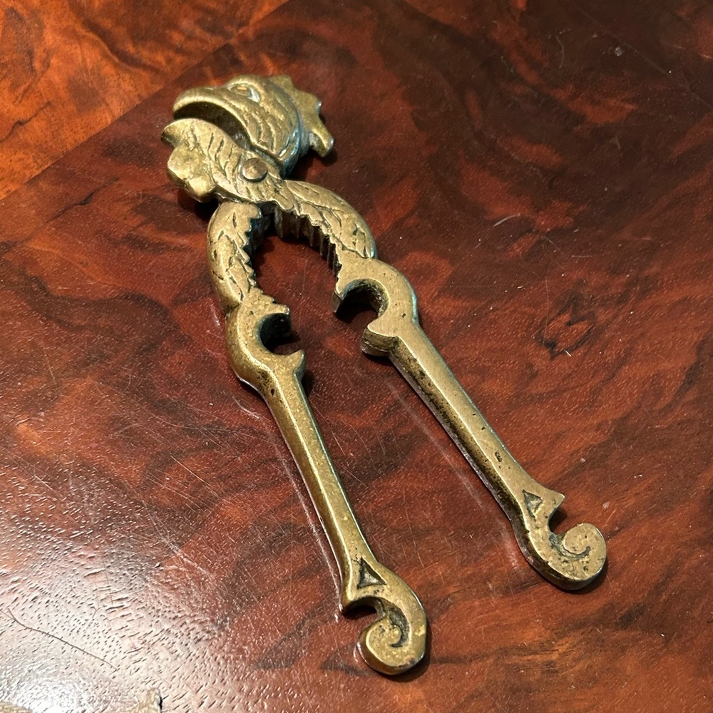 Vintage Brass Rooster Nutcracker
